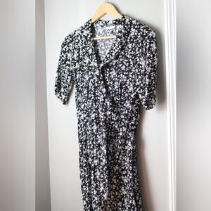 Ganni Monochrome Floral Dress